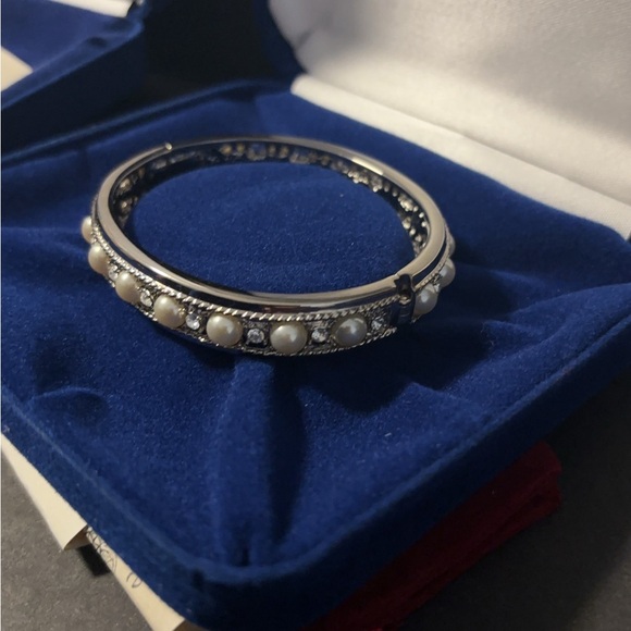 Camrose & Kross JBK Faux Pearl & Crystal Plated Silver-Tone Metal Bracelet - Picture 3 of 12